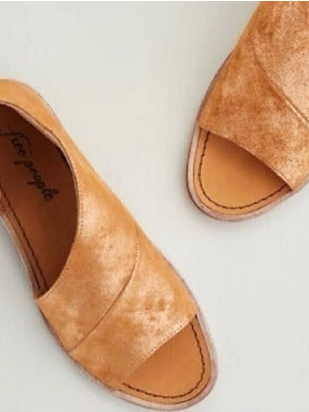 Free People Mont Blanc Rose Gold Leather Sandals